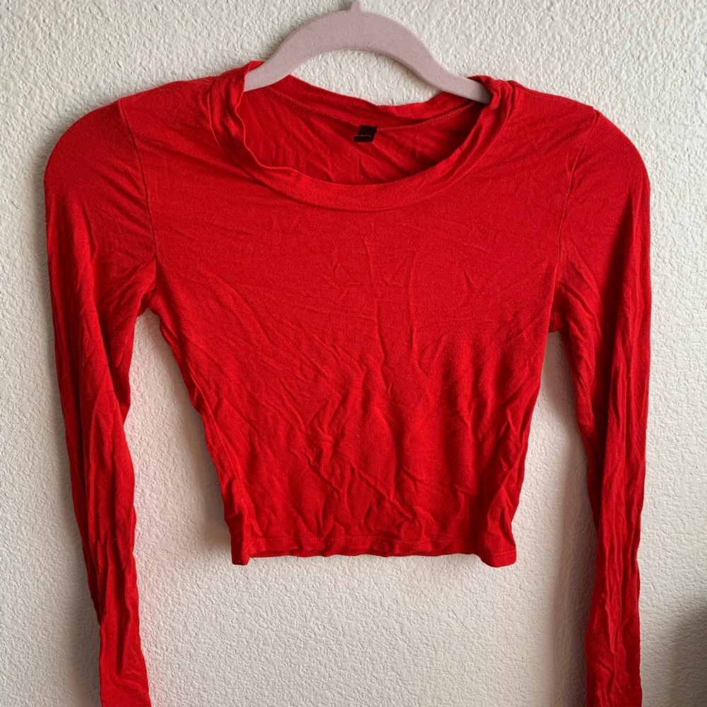 Red crop top